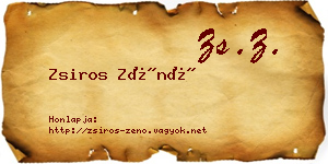 Zsiros Zénó névjegykártya